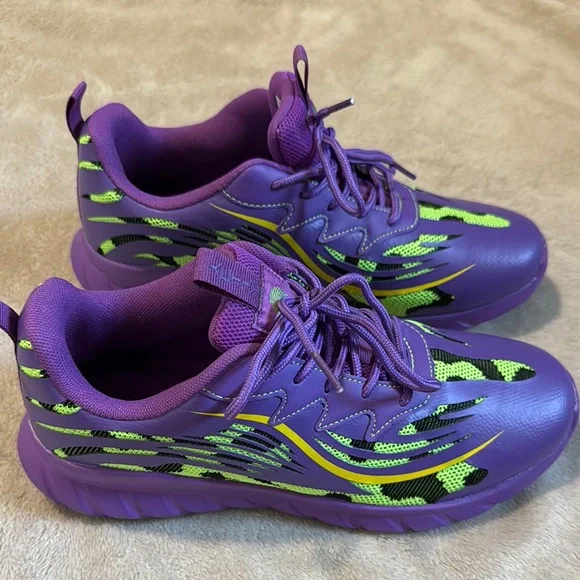 Women’s Purple and Green Sneakers, they can be used for Halloween NWOT - Picture 3 of 8